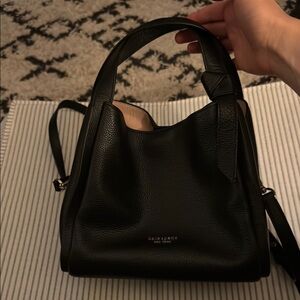 Kate Spade Black Shoulder Bag - Knott Pebbled Leather Medium Crossbody Tote
